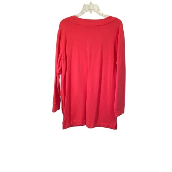 CHICO'S SPA size 1 Oversized pullover V neck  3/4 sleeve tunic top - Picture 2 of 4